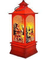 Новогодний фонарь красный 20 см Новогодний фонарь красный 20 см