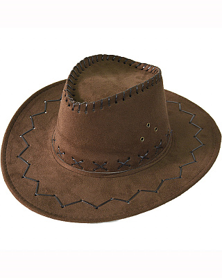 Шляпа ковбоя замшевая (коричневая)