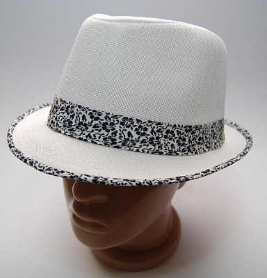 Шляпа Гавайский Пижон (белая с лентой в цветок)