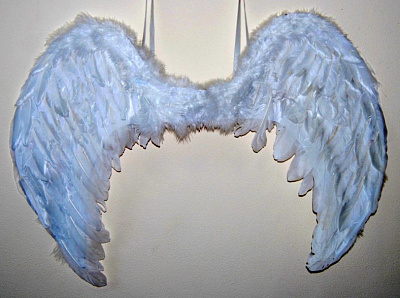 Крылья белые ангела 30х35 см. перьевые
