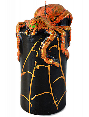 Свічка декоративна Павук Хеловін 10 см (помаранчев