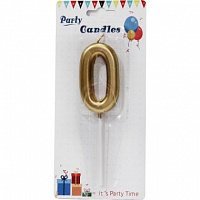 Свеча цифра на пике 0 (золотая)