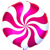 Повітряні кульки|Шары фольгированные|Круглі|Куля фольгована 18" Цукерка рожева