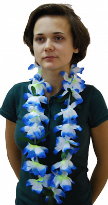 Леї гавайські Святкові (синьо-білі)