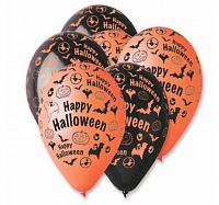 Праздники|Halloween|Воздушный шар 30 см Персонажи Хэллоуина (черно-оранжевые)