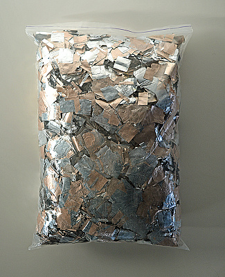 Метафан бронза-серебро квадратики (вторичка), 1кг.
