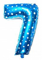Куля фольгована 80см цифра 7 (блакитна)