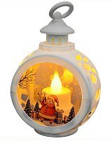 Фонарик круглый LED Санта (белый) Фонарик круглый LED Санта (белый)
