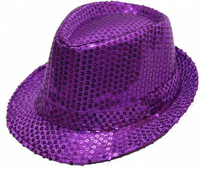 Шляпа Твист в пайетках фиолетовая