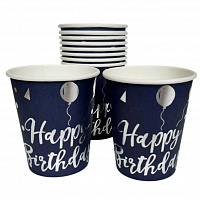 Стакани сині HB Кульки срібло 10 од