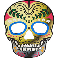 Тематические вечеринки|День мертвых (Мексика)|Аксессуары и костюмы|Маска Сахарный Череп желтая