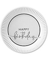 Тарелки Happy Birthday ЧБ 10 шт Тарелки Happy Birthday ЧБ 10 шт