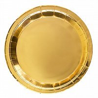 Тарелки праздничные фольг золотые 23см Тарелки праздничные фольг золотые 23см