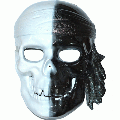 Маска череп пирата (черно-белый)