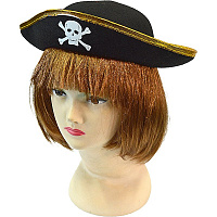 Тематические вечеринки|Пиратская вечеринка|Шляпы пиратские. Головные уборы пирата|Шляпа Пират с черепом (детская)