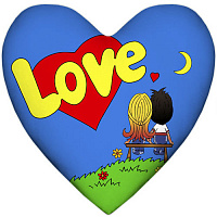 Праздники|Все на День Святого Валентина (14 февраля)|Украшения для романтиков|Подушка Сердце Love is (синяя)