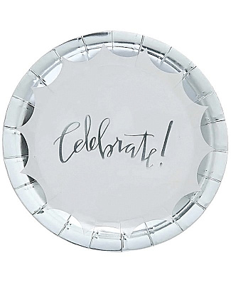 Тарелки Celebrate (бело-серебряные) 10