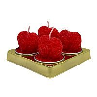 Свічки серця з трояндою (червоні) 4 од Свічки серця з трояндою (червоні) 4 од