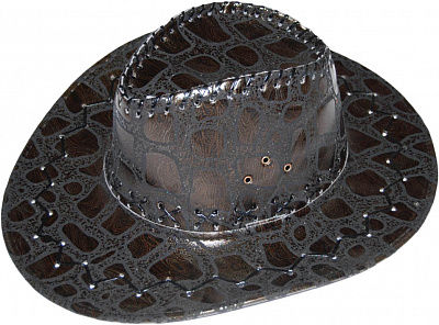 Шляпа ковбойская Змеиная кожа (темно-коричневая)