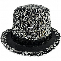 Цилиндр в пайетках (Серебро)