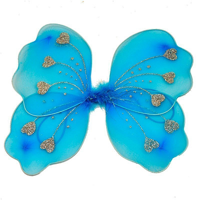 Крылья бабочки с сердцами (голубые)