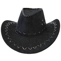 Товары для праздника|Карнавальные шляпы|Ковбойские шляпы|Шляпа ковбоя замшевая (черная)