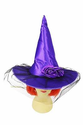 Шляпа ведьмы атлас (фиолетовая)