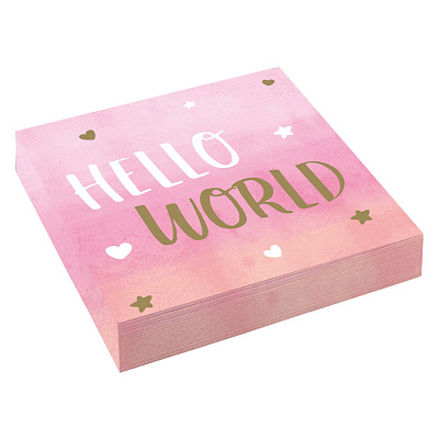 Серветки для дівчинки Hello World 16
