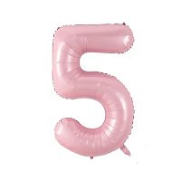 Куля цифра 5 фольгована 66 см (рожева) Куля цифра 5 фольгована 66 см (рожева)