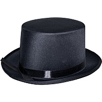 Товары для праздника|Карнавальные шляпы|Котелки и цилиндры|Цилиндр черный атласный
