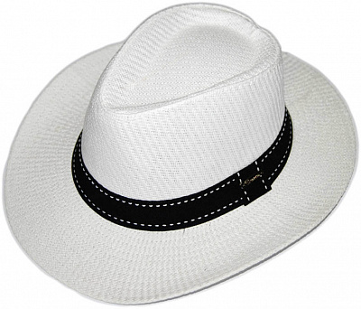 Шляпа Ковбоя  (белая с черной лентой)