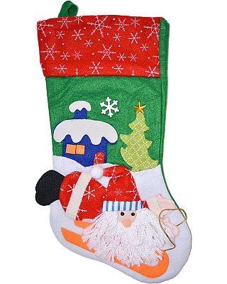 Шкарпетка Санта на санках 40 см