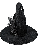 Шляпа відьми з трояндою (чорна) Шляпа відьми з трояндою (чорна)