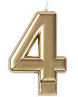 Свічка цифра 4 сатин (золото) Свічка цифра 4 сатин (золото)