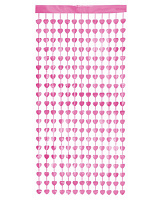 Штора из фольги сердца (розовые) 2х1м