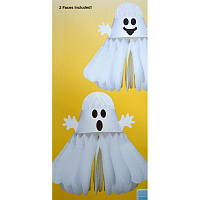 Праздники|Декорации на Хэллоуин|Подвесной декор|Фигура 3D Привидение белое 36 см