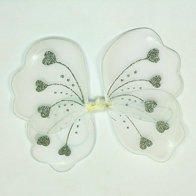 Крылья бабочки с сердцами (белые)