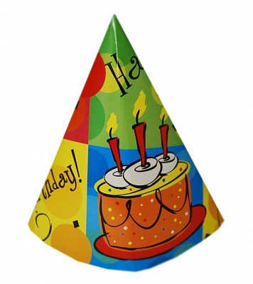 Колпак Happy Birthday торт