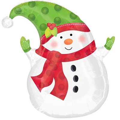 Фигура фольга Снеговик в шапке