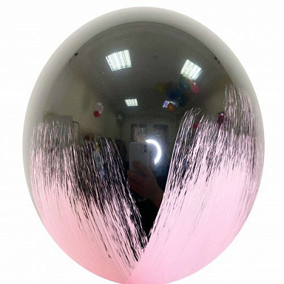Повітряна кулька Браш чорно-рожева 30 см