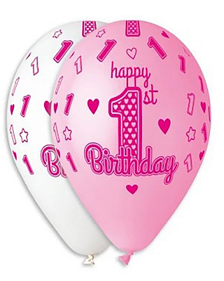 Воздушный шар 1-st Birthday (девочка) 30 см