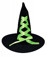 Праздники|Halloween|Шляпы на Хэллоуин|Колпак Ведьма с повязкой (салатовый)