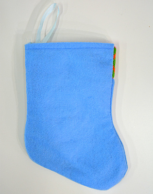 Носок новорічний (блакитний)