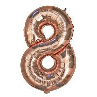 Шар цифра 8 фольга 66см (розовое золото) Шар цифра 8 фольга 66см (розовое золото)