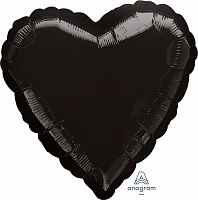 Воздушные шарики|Шары фольгированные|Сердца|Шар фольга 18" Сердце черное