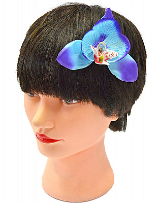 Квітка у волосся Орхідея (синьо-фіолетова)