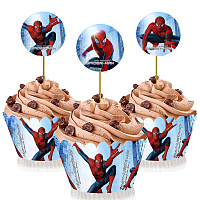День Рождения|Человек-паук Spiderman|Топперы для кексов Человек паук 6