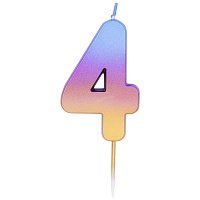 Свічка цифра на піці 4 (веселка)