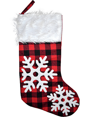 Шкарпетка зі Сніжинками (чорно-червоний) 42см