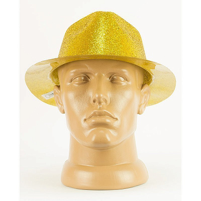 Шляпа Федора блестки (золото)